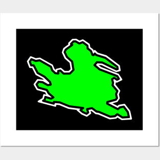 Mayne Island Simple Silhouette - Lime Green Flavour - Mayne Island Posters and Art